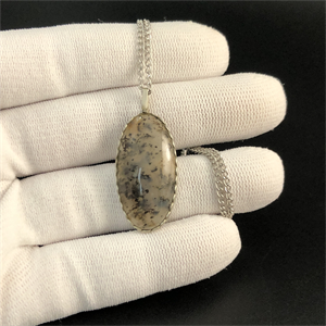 Подвеска из мохового агата , Россия , 2000-е гг. 001838 - фото 20613