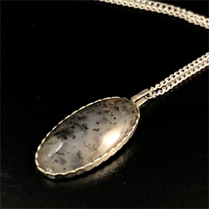 Подвеска из мохового агата , Россия , 2000-е гг. 001838 - фото 20615