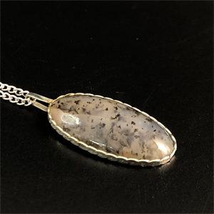 Подвеска из мохового агата , Россия , 2000-е гг. 001838 - фото 20616