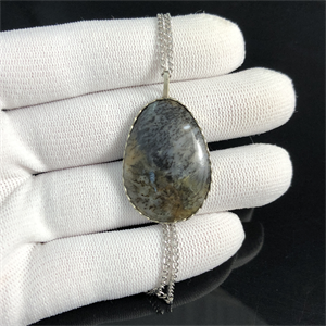 Подвеска из мохового агата , Россия , 2000-е гг. 001844 - фото 20620