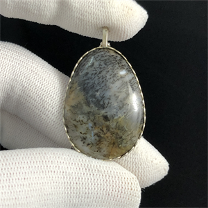 Подвеска из мохового агата , Россия , 2000-е гг. 001844 - фото 20621