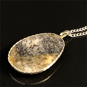 Подвеска из мохового агата , Россия , 2000-е гг. 001844 - фото 20623