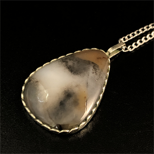 Подвеска из мохового агата «Дымка», Россия , 2000-е гг. 001836 - фото 20634