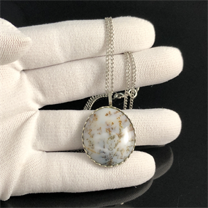 Подвеска из мохового агата «Зима», Россия , 2000-е гг. 001830 - фото 20639