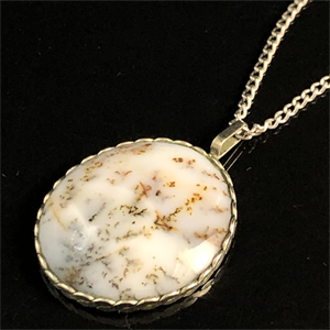 Подвеска из мохового агата «Зима», Россия , 2000-е гг. 001830 - фото 20642