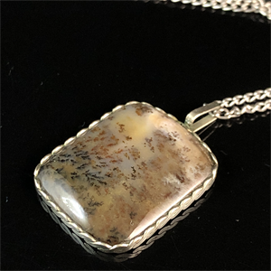 Подвеска из мохового агата «Осень», Россия , 2000-е гг. 001832 - фото 20663