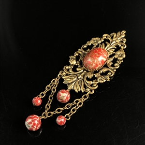 Чешская брошь с подвесками , 1970-е гг. 001887 - фото 21011