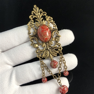 Чешская брошь с подвесками , 1970-е гг. 001887 - фото 21016