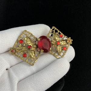 Антикварная чешская брошь «Бант», 1940-е гг. 001888 - фото 21028