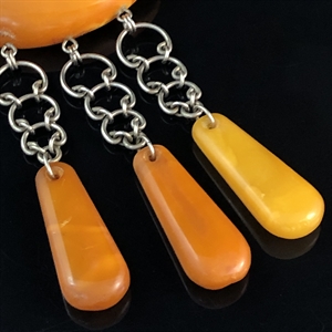 Брошь с подвесками из цельного природного янтаря, Прибалтика , 1970-е гг. 001891 - фото 21074