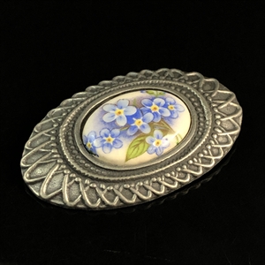 Винтажная брошь из пьютера, 1980-е гг. 001892 - фото 21085