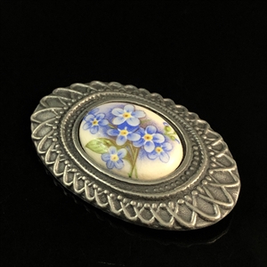 Винтажная брошь из пьютера, 1980-е гг. 001892 - фото 21086