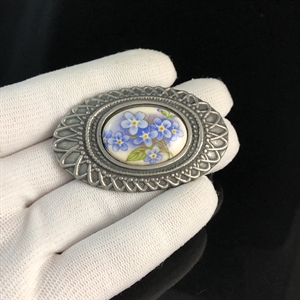 Винтажная брошь из пьютера, 1980-е гг. 001892 - фото 21090