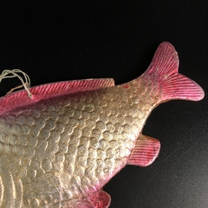 Советская ёлочная игрушка «Рыбка», объёмный картонаж, СССР, 1950-е гг. 001895 - фото 21140