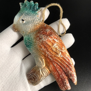 Советская ёлочная игрушка «Попугай», объёмный картонаж, СССР, 1950-е гг. 001898 - фото 21196