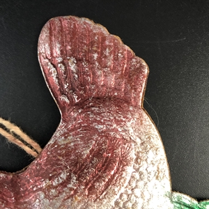 Советская ёлочная игрушка «Курочка», объёмный картонаж, СССР, 1950-е гг. 001911 - фото 21532