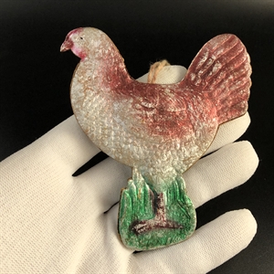 Советская ёлочная игрушка «Курочка», объёмный картонаж, СССР, 1950-е гг. 001911 - фото 21537