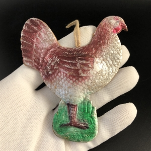 Советская ёлочная игрушка «Курочка», объёмный картонаж, СССР, 1950-е гг. 001911 - фото 21538