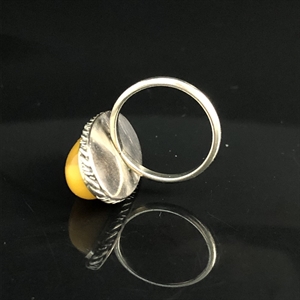 Винтажное кольцо с натуральным природным янтарем, СССР, 1980-е гг. 001554 - фото 2153