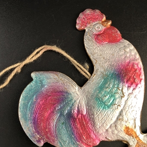 Советская ёлочная игрушка «Петушок», объёмный картонаж, СССР, 1950-е гг. 001912 - фото 21553