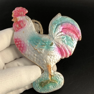 Советская ёлочная игрушка «Петушок», объёмный картонаж, СССР, 1950-е гг. 001912