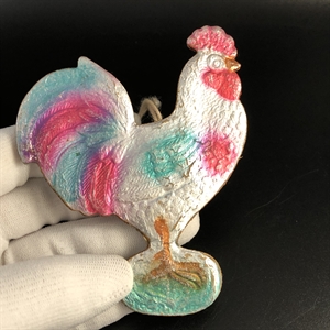 Советская ёлочная игрушка «Петушок», объёмный картонаж, СССР, 1950-е гг. 001912 - фото 21556