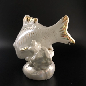 Статуэтка «Карп», Дулёво, фарфор, СССР, 1955-й г. 001921