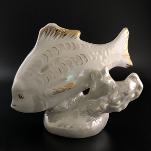 Статуэтка «Карп», Дулёво, фарфор, СССР, 1955-й г. 001921 - фото 21712