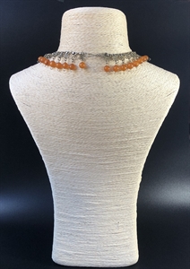 Мельхиоровое колье с прессованным янтарем, СССР, 1970-е гг. 001935 - фото 21905