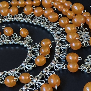 Мельхиоровое колье с прессованным янтарем, СССР, 1970-е гг. 001935 - фото 21907