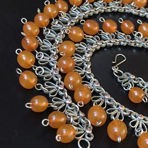 Мельхиоровое колье с прессованным янтарем, СССР, 1970-е гг. 001935 - фото 21908