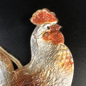 Советская ёлочная игрушка «Петушок», объёмный картонаж, СССР, 1950-е гг. 001944 - фото 22053