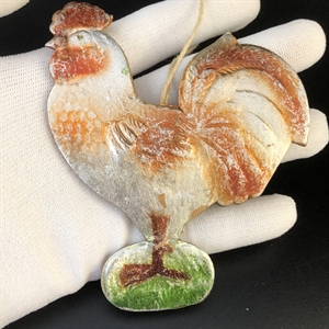 Советская ёлочная игрушка «Петушок», объёмный картонаж, СССР, 1950-е гг. 001944 - фото 22059