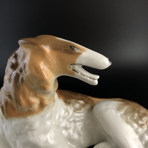 Статуэтка «Борзая», фарфор, ЛФЗ, СССР, 1970-е гг. 001948 - фото 22123