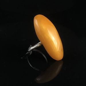 Винтажное кольцо с натуральным природным янтарем, СССР, 1980-е гг. 001957 - фото 22270