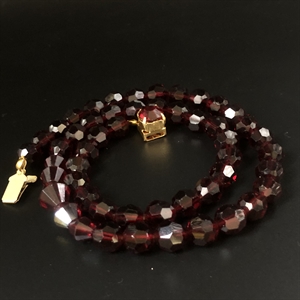 Чешские бусы из гранатового стекла, 44 см, 1980-е гг. 001965 - фото 22390