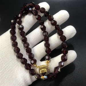 Чешские бусы из гранатового стекла, 44 см, 1980-е гг. 001965 - фото 22398