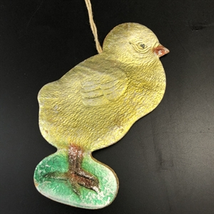 Советская ёлочная игрушка «Цыплёнок», объёмный картонаж, СССР, 1940-е гг. 001967 - фото 22442