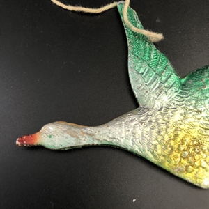 Советская ёлочная игрушка «Утка», объёмный картонаж, СССР, 1950-е гг. 001968 - фото 22459