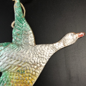 Советская ёлочная игрушка «Утка», объёмный картонаж, СССР, 1950-е гг. 001968 - фото 22462