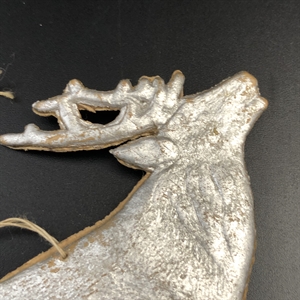 Антикварная ёлочная игрушка Олень, объёмный картонаж, СССР, 1940-е гг. 001969 - фото 22478