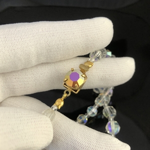 Чешские бусы с покрытием Aurora Borealis, 63 см, 1980-е гг. 001973 - фото 22540