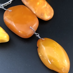 Колье из мельхиора с природным балтийским янтарём, СССР, 1980-е гг. 001980 - фото 22659