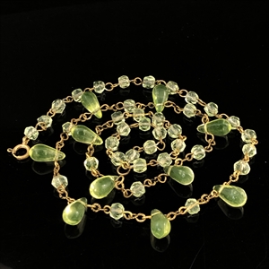 Антикварное чешское колье из уранового стекла, 55 см, 1940-е гг. 001983 - фото 22711