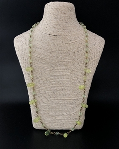 Антикварное чешское колье из уранового стекла, 55 см, 1940-е гг. 001983 - фото 22714