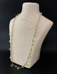 Антикварное чешское колье из уранового стекла, 55 см, 1940-е гг. 001983 - фото 22715