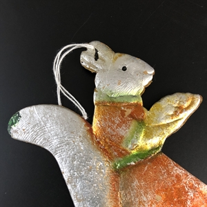 Советская ёлочная игрушка «Белочка», объёмный картонаж, СССР, 1950-е гг. 001985 - фото 22747