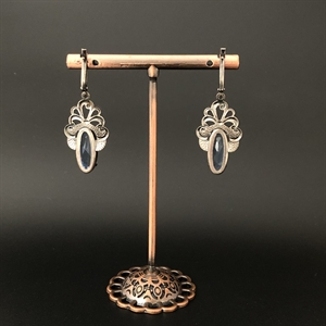 Серьги «Овал», завод «Красная Пресня» , СССР, 1980-е гг. 001989 - фото 22799