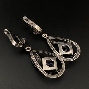 Серьги «Лаванда», завод «Красная Пресня» , СССР, 1980-е гг. 001990 - фото 22814