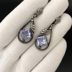 Серьги «Лаванда», завод «Красная Пресня» , СССР, 1980-е гг. 001990 - фото 22816